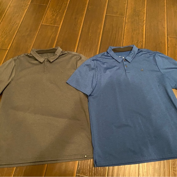 Men's Dri-Fit Hurley Polo Shirt Set - Gray and Blue - Picture 1 of 8